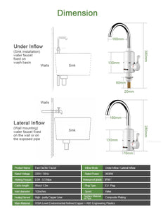 instant electric water heater kitchen tap faucet