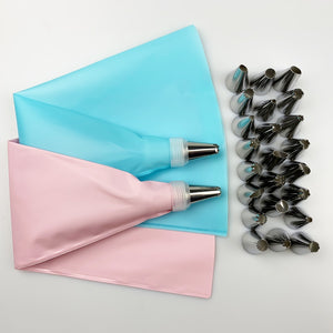 26 PCS/Set  Silicone Pastry Bag Tips